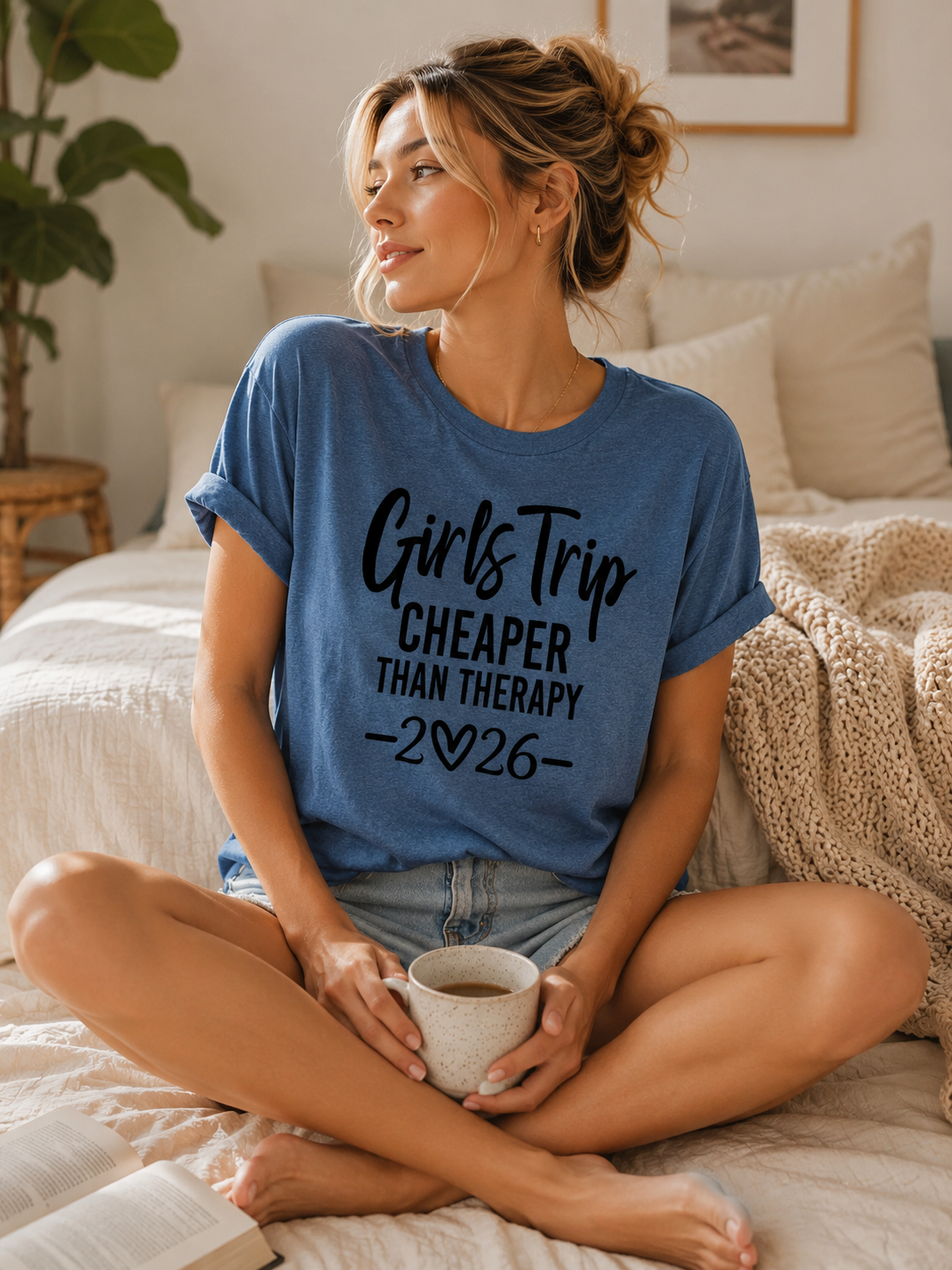 Girl's Trip 2026 Cheaper Letter Print Women Slogan T-Shirt