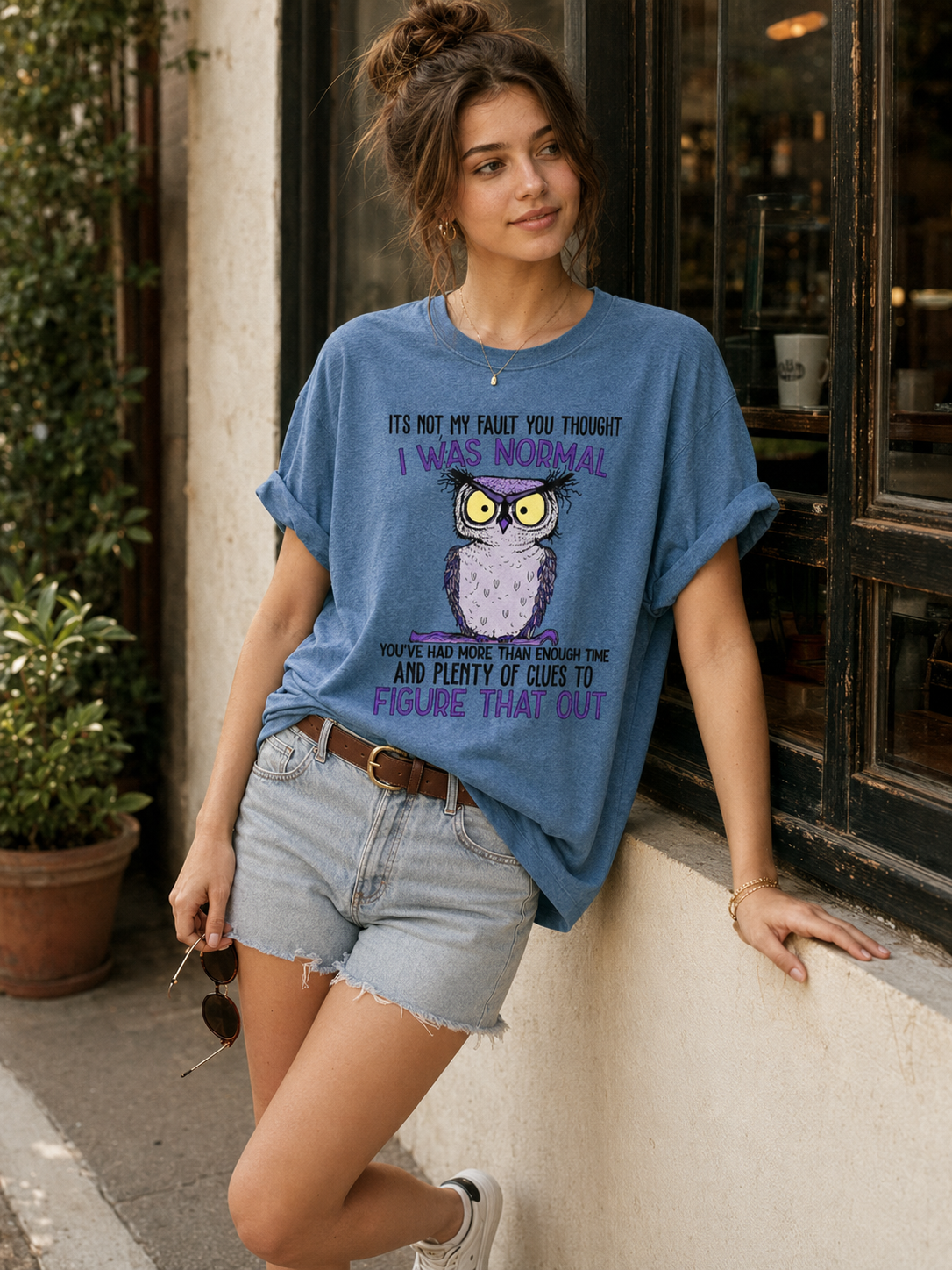 Ce n'est pas ma faute si vous pensiez T-shirt avec slogan imprimé pour femme