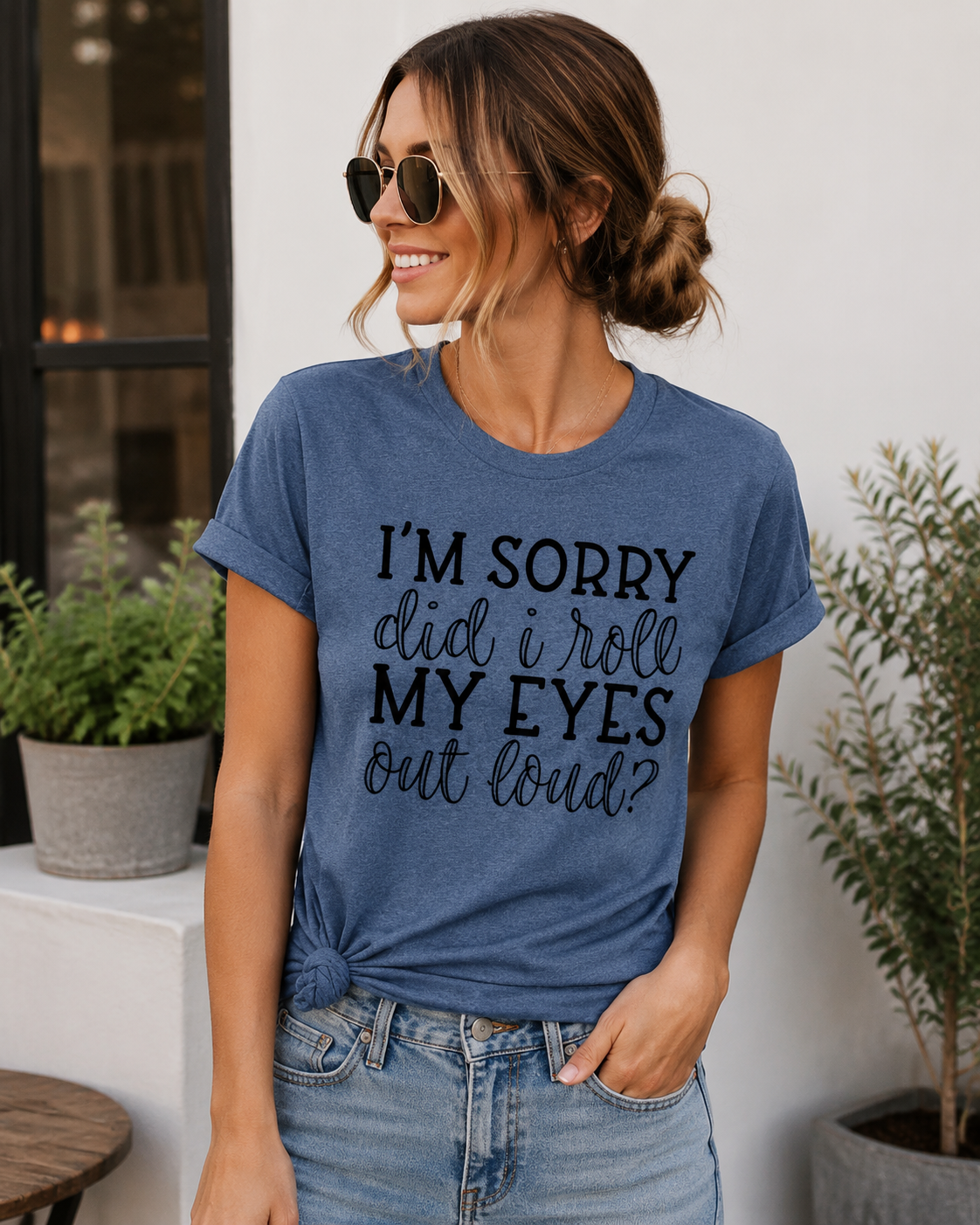 Je suis désolé d'avoir roulé mes yeux T-shirt avec slogan imprimé pour femme 