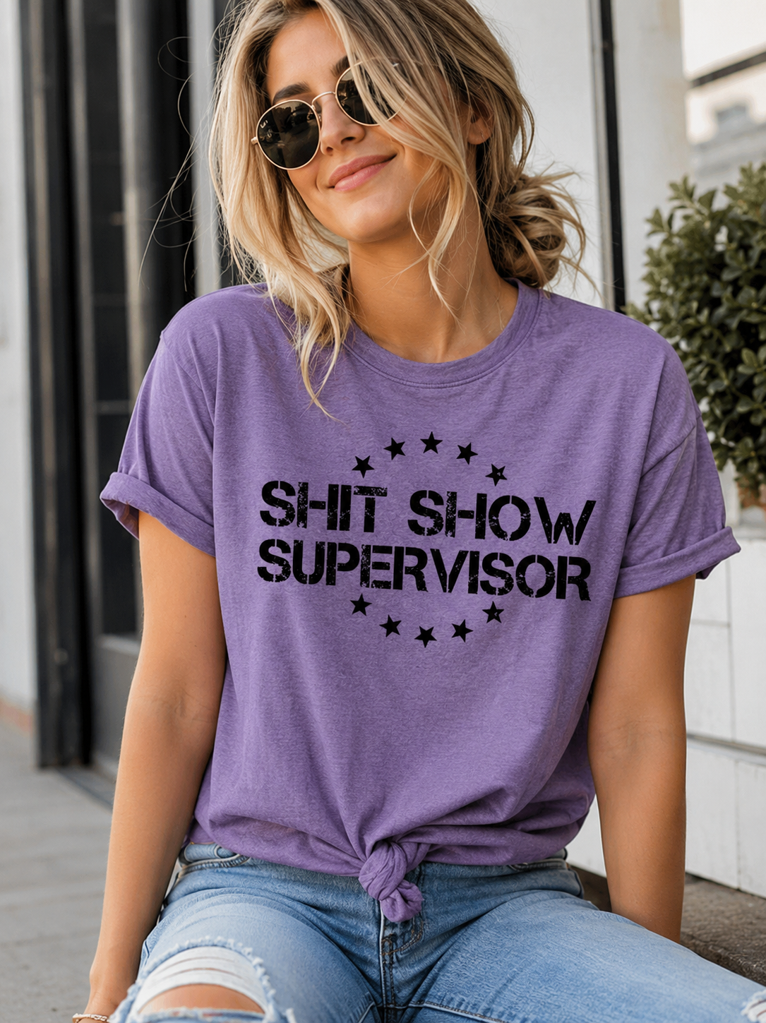Shit Show Superviseur Lettre Imprimer Femmes Slogan T-Shirt