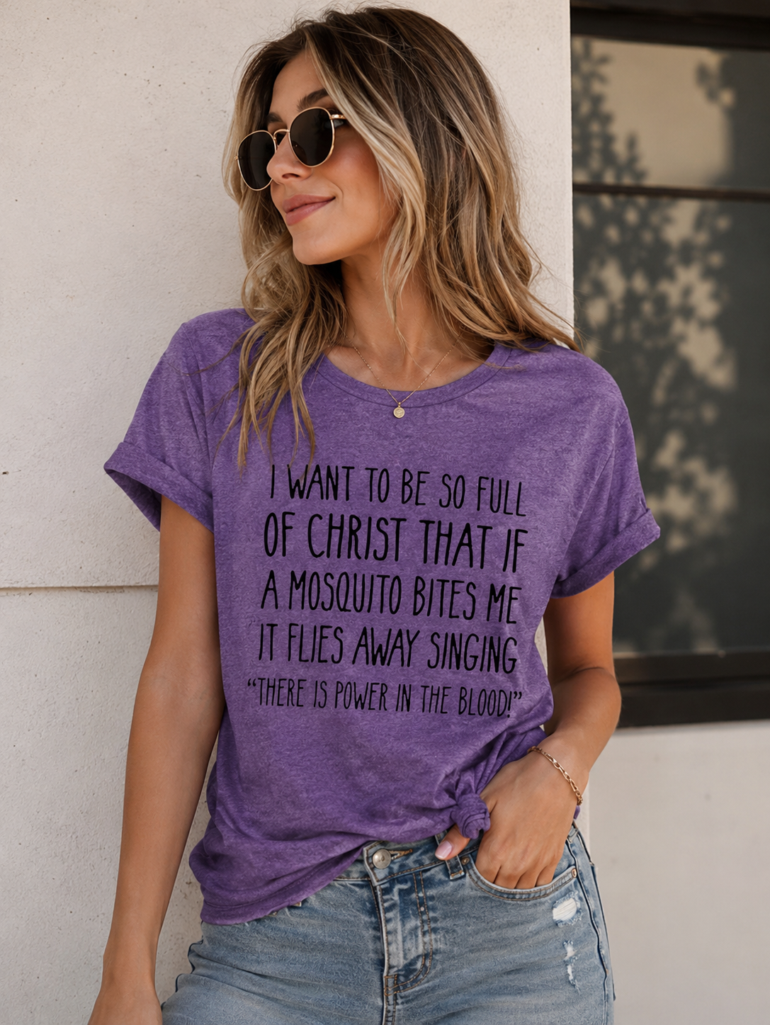 Je veux être à la mode T-shirt avec slogan imprimé lettre pour femme 