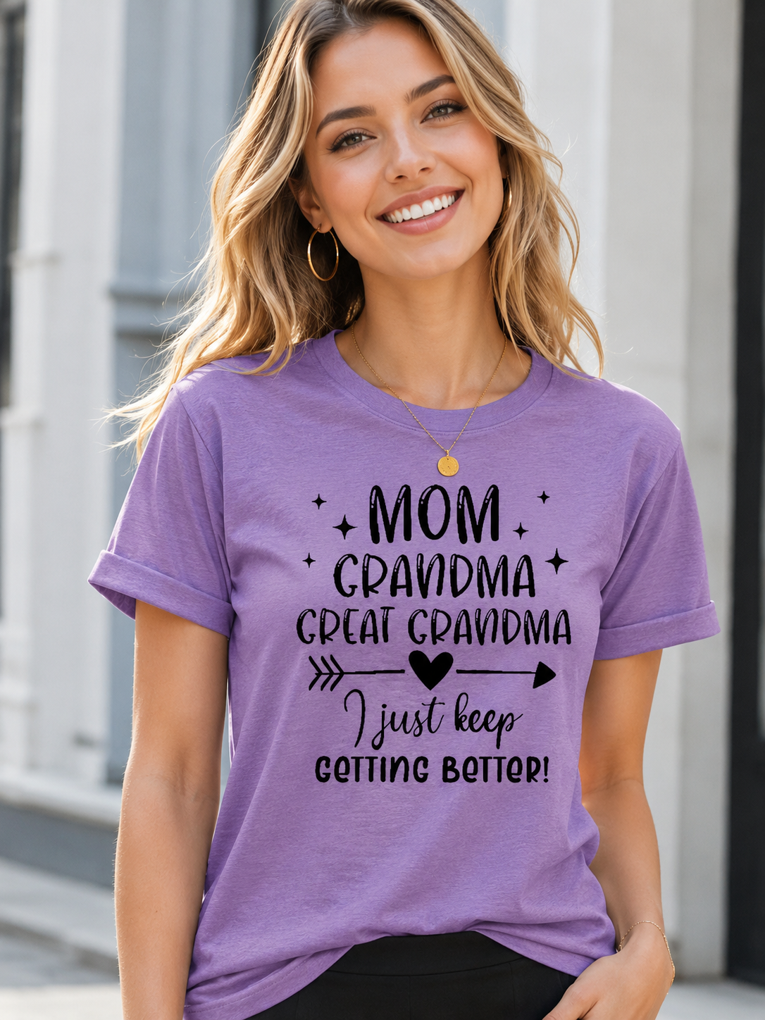 Mom Grandma Great Grandma Print Women Slogan T-Shirt