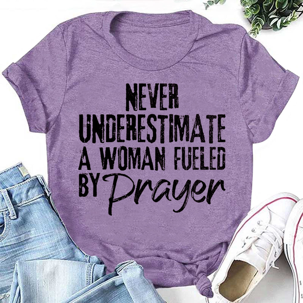 Never Underestimate A Woman Letter Print Women Slogan T-Shirt