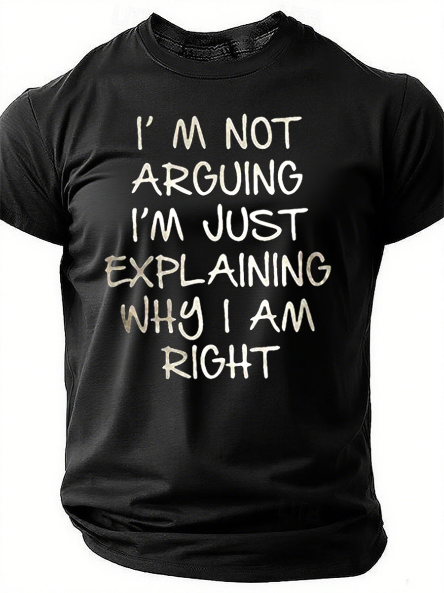 T-shirt avec slogan imprimé pour hommes, je ne discute pas 