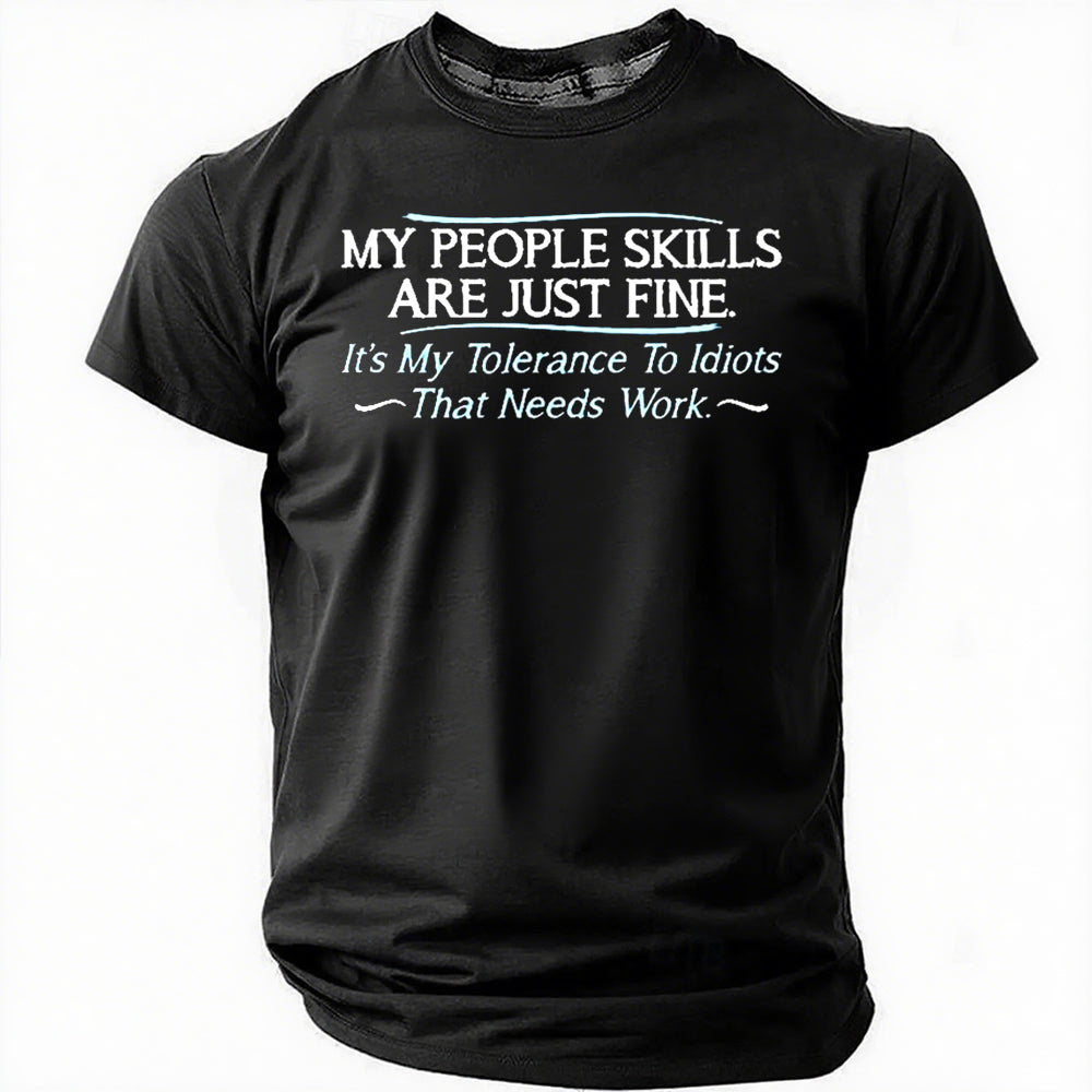 T-shirt avec slogan pour hommes, mes compétences relationnelles sont juste fines 