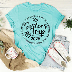 Sisters Trip 2025 Letter Print Women Slogan T-Shirt