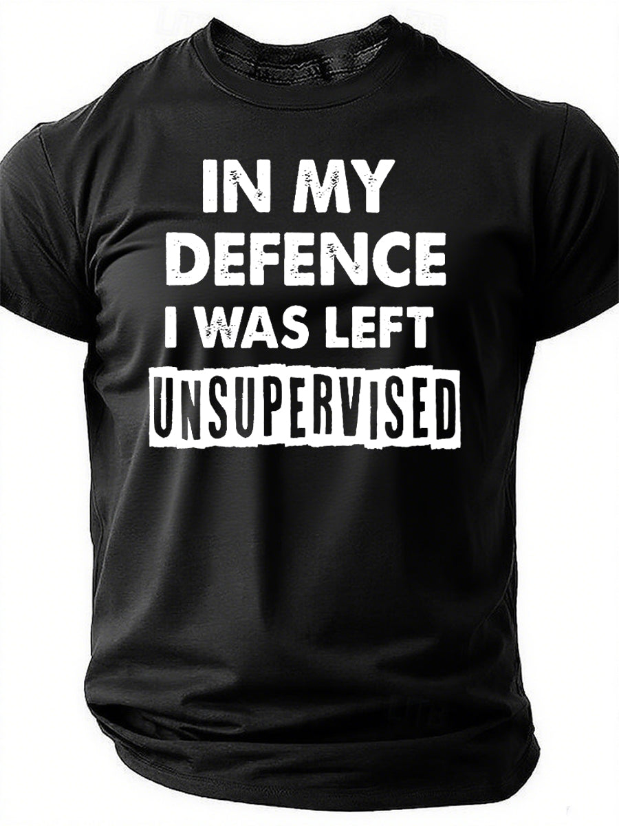 T-shirt avec slogan imprimé pour ma défense, j'ai été laissé pour hommes 