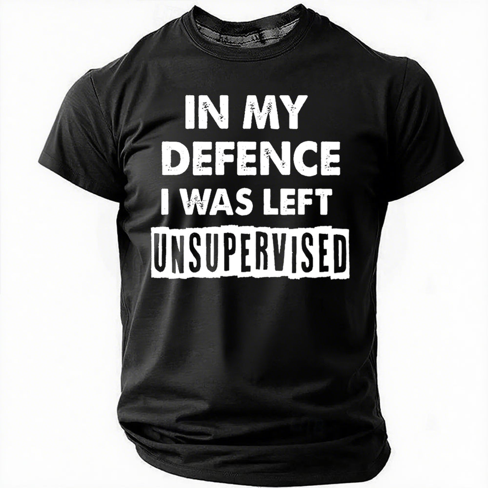 T-shirt avec slogan imprimé pour ma défense, j'ai été laissé pour hommes 