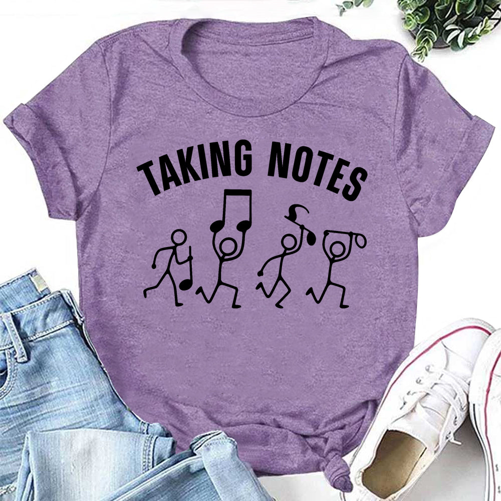 TAKING NOTES Letter Print Women Slogan T-Shirt