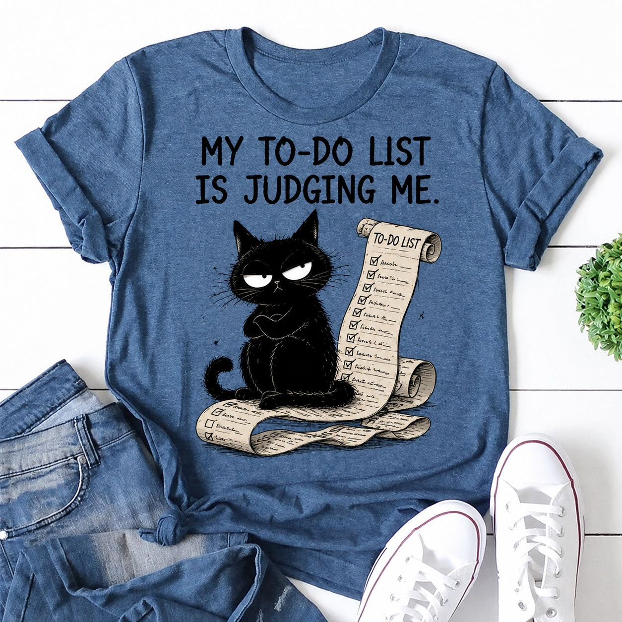 My To-do List Cat Print Women Slogan T-Shirt