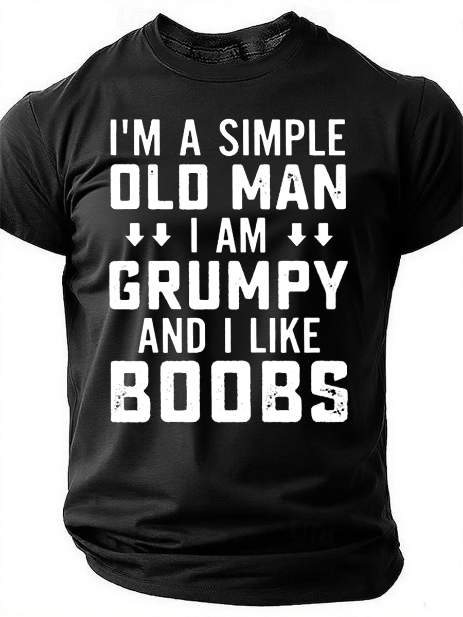 I'm A Simple Old Man Print Men Slogan T-Shirt