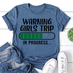 Avertissement filles voyage lettre électricité imprimé femmes Slogan T-Shirt 