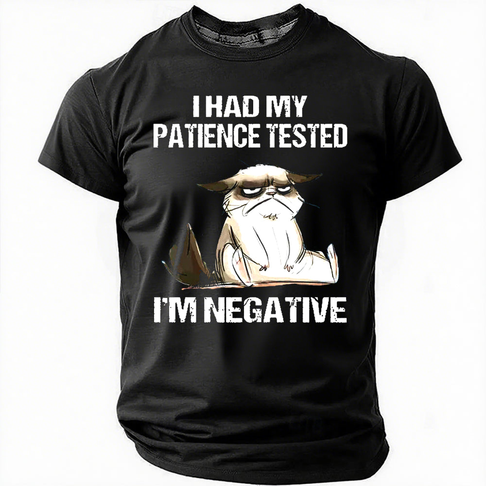 T-shirt avec slogan imprimé pour homme, j'ai fait tester ma patience