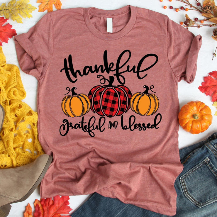Elegant Thanksgiving Print Women Slogan T-Shirt
