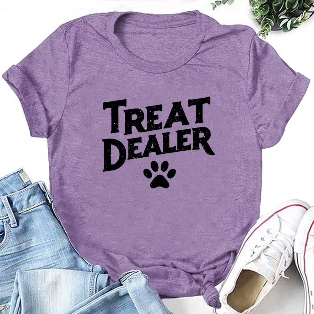 Treat Dealer Letter Print Women Slogan T-Shirt