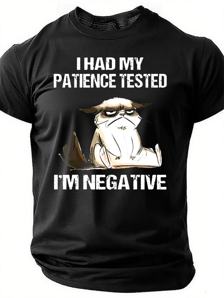 T-shirt avec slogan imprimé pour homme, j'ai fait tester ma patience