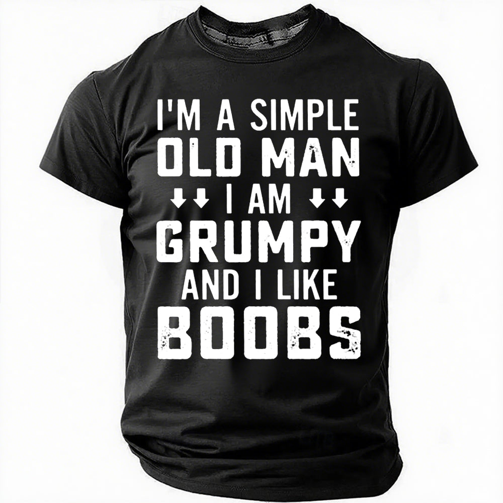I'm A Simple Old Man Print Men Slogan T-Shirt
