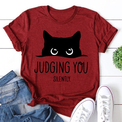 Judging You Print Women Slogan T-Shirt