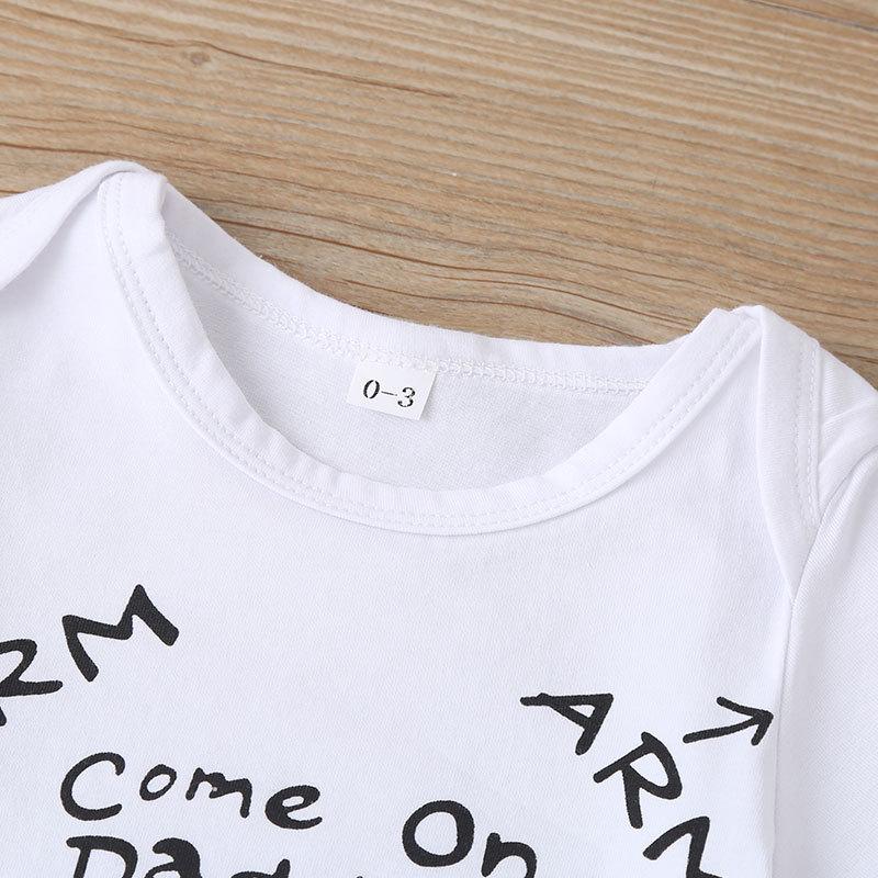 Lovely "Come On Daddy You Can Do This" Letter Printed Baby Romper