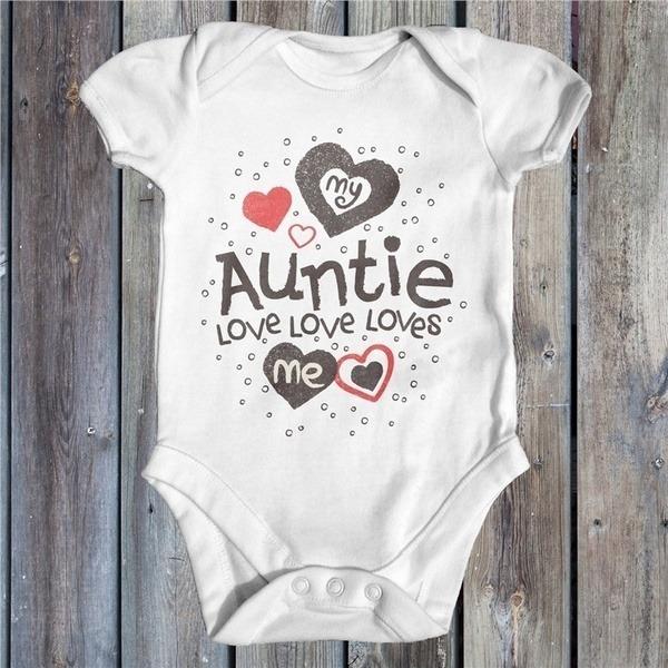 Casual Lovely Baby Kids Romper Bodysuit My Auntie Loves Me Printed Boys Girls Infant Romper