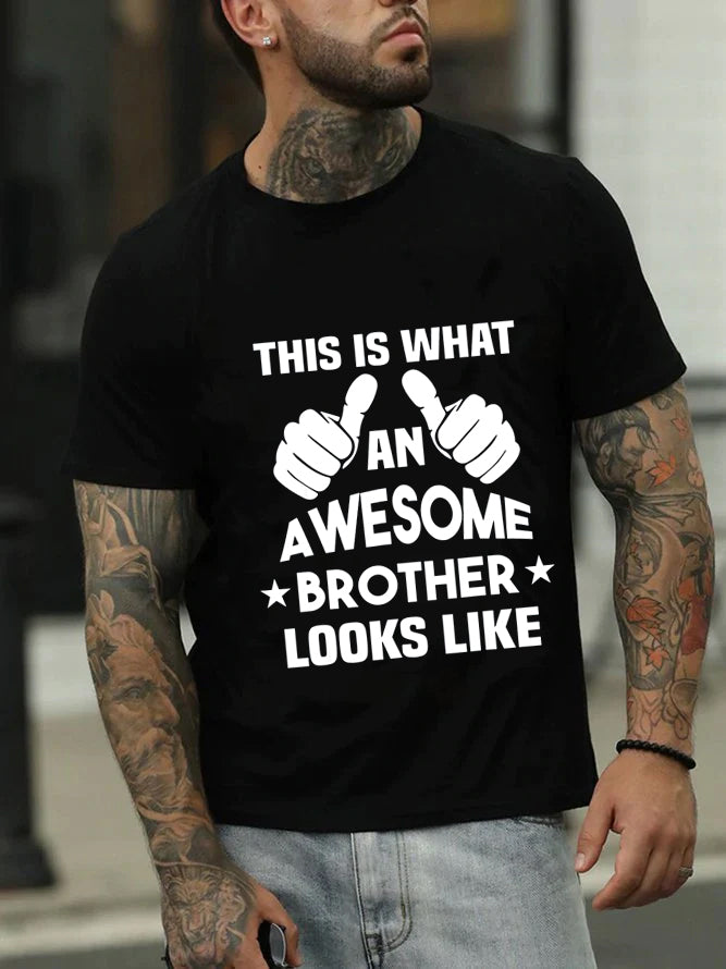Voici à quoi ressemble un frère génial T-shirt avec slogan imprimé pour hommes