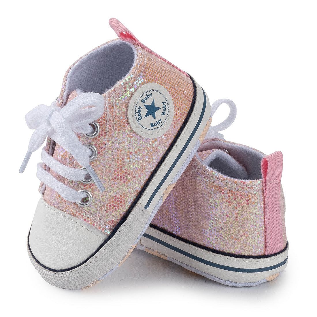 Jolies chaussures antidérapantes pour bébé à paillettes