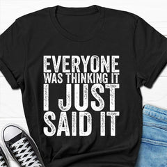 Tout le monde le pensait T-shirt avec slogan imprimé pour hommes 