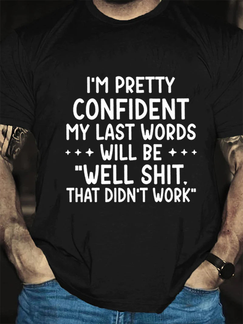 JE SUIS ASSEZ CONFIANT T-shirt avec slogan imprimé pour hommes 