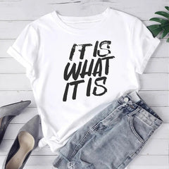 C'est ce que c'est T-shirt imprimé avec slogan pour femme 
