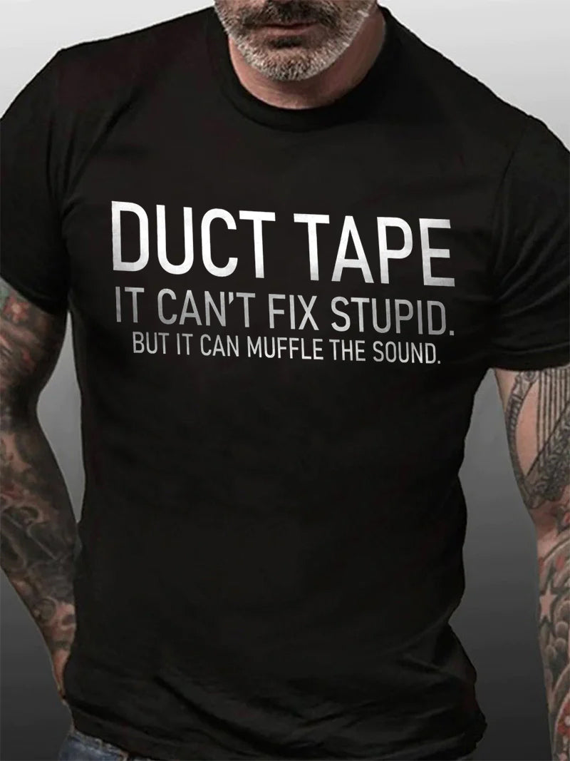 T-shirt avec slogan imprimé DUCT TAPE pour hommes 