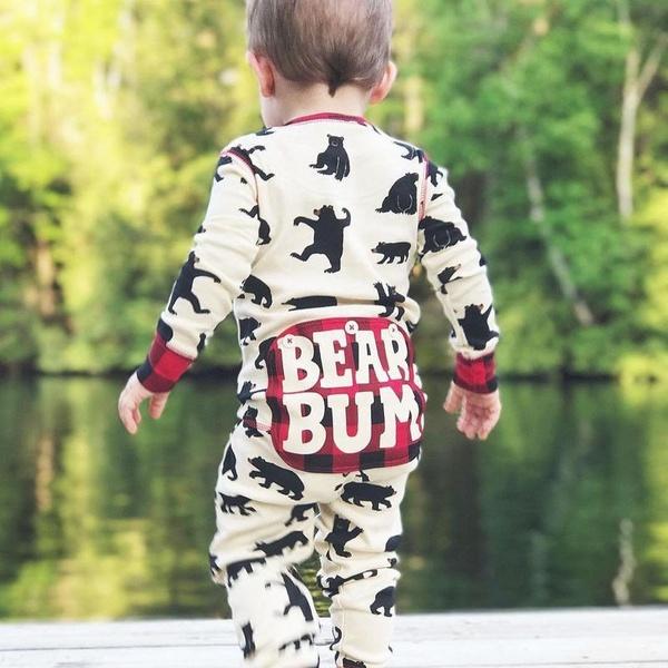 Combinaison bébé imprimée ours complet «BEAR BUM» 