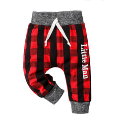 2PCS "Mama's Boy" Letter Printed Hoodie with Plaid Pants Baby Set