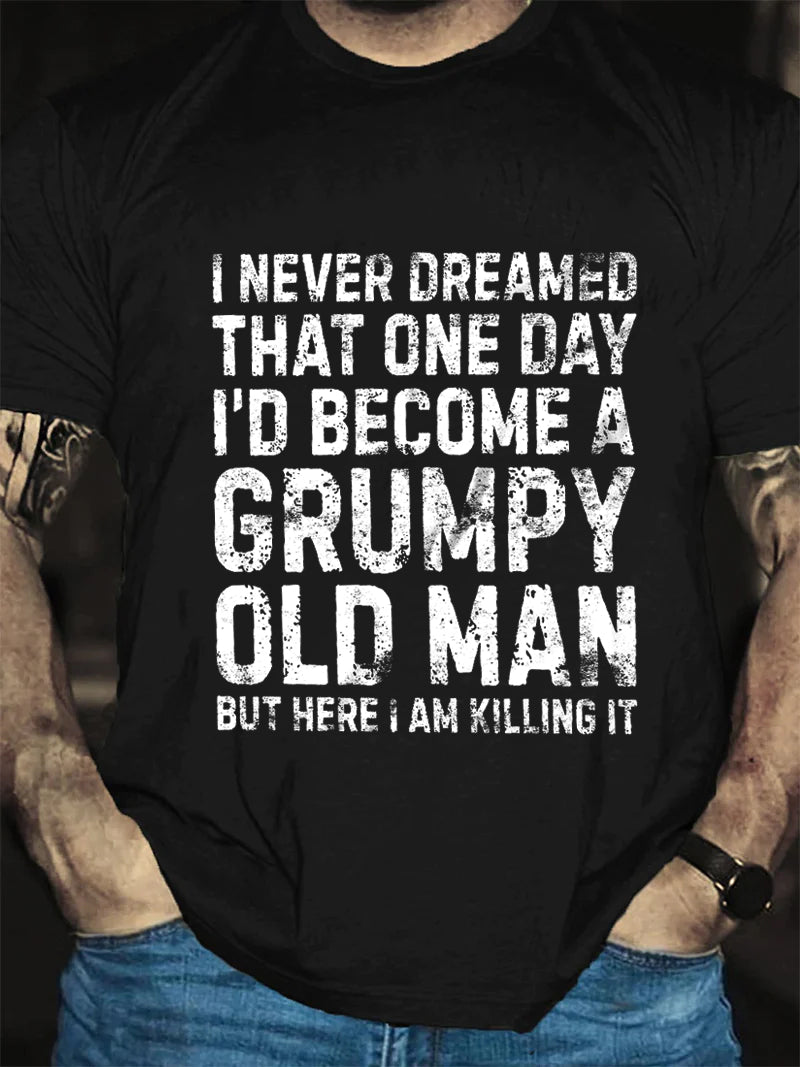 T-shirt avec slogan imprimé Je n'ai jamais rêvé pour hommes 