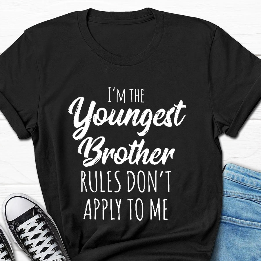 I'm The Youngest Brother Print Men Slogan T-Shirt