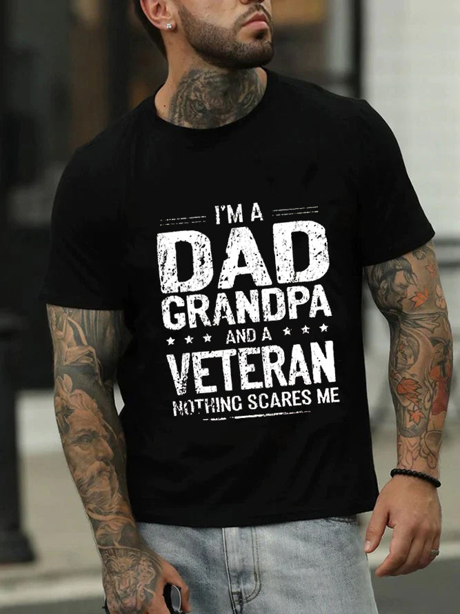 I'm A Dad Grandpa Print Men Slogan T-Shirt