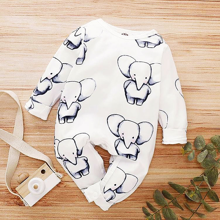 Cute Full Printed Elephant Jumpsuit