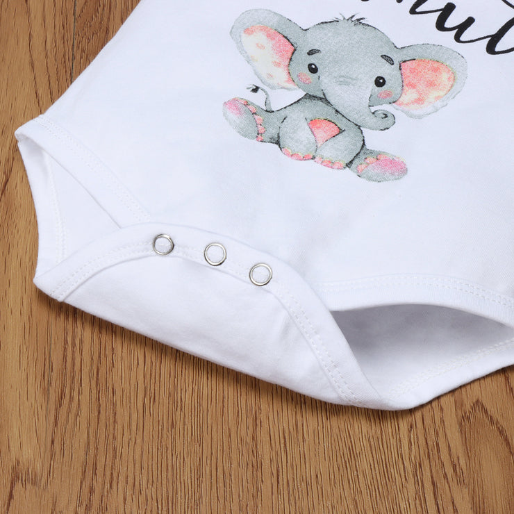 "Grandma‘s Little peanut" Letter Printed Romper
