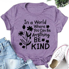 T-shirt avec slogan imprimé In A World pour femme 