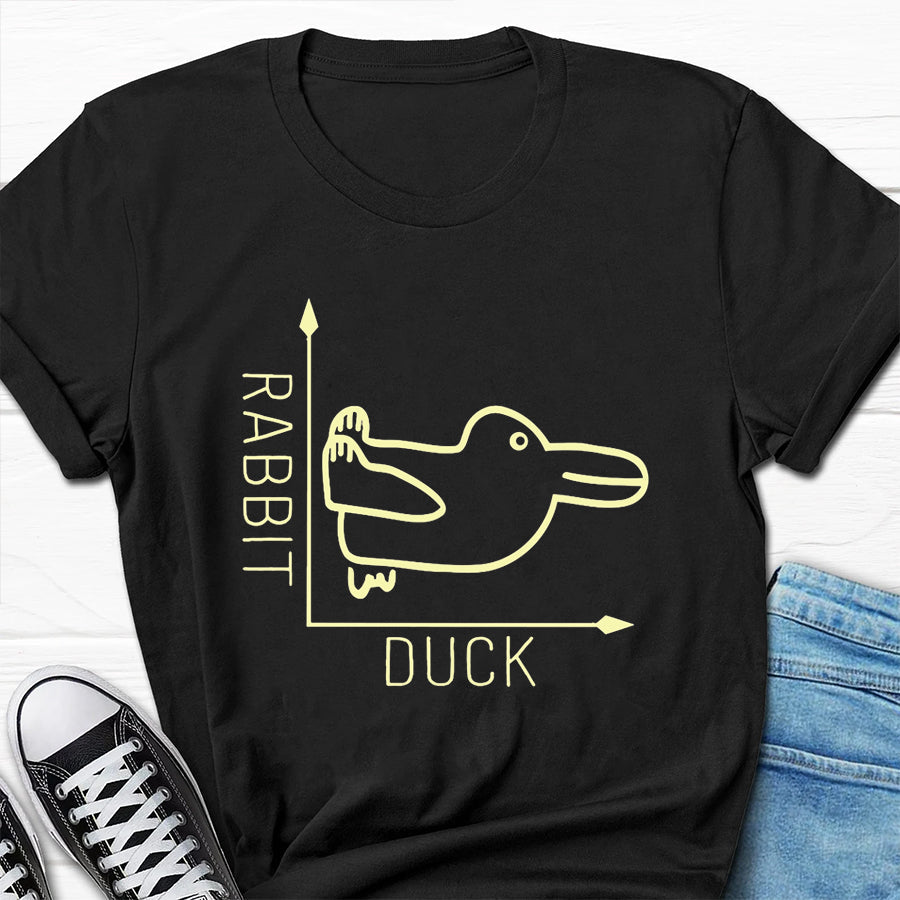 T-shirt à slogan pour hommes imprimé lapin et canard 