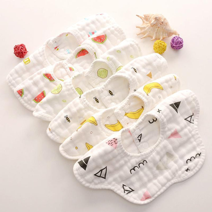 6-pack Adorable Cotton Baby Bibs