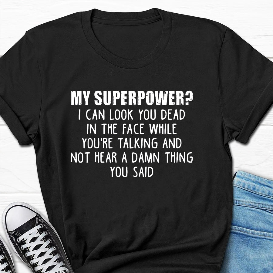 T-shirt avec slogan imprimé My Superpower pour hommes 