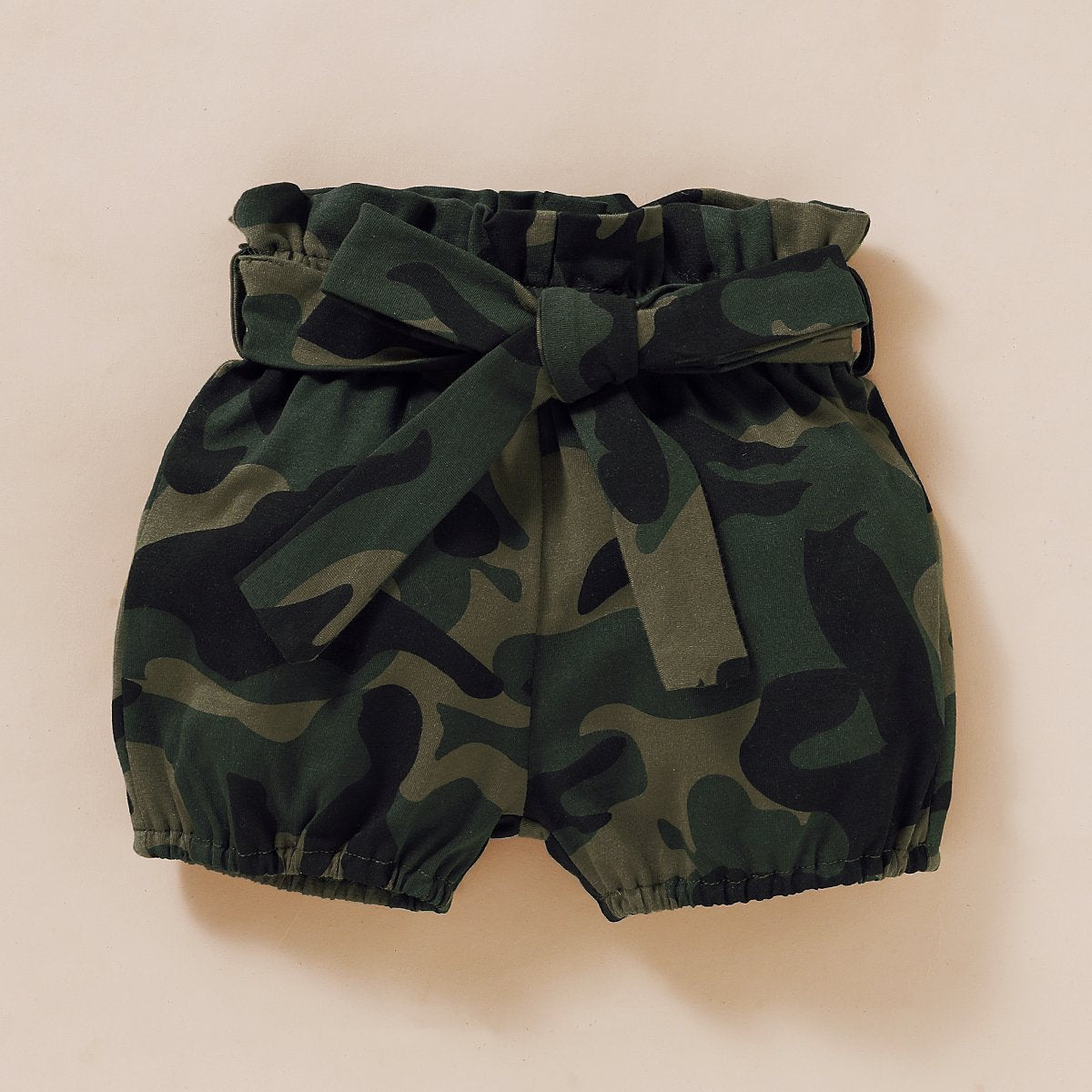 ”Daddys Girl“ Ruffle Shoulder Top With Camouflage Shorts Baby Set