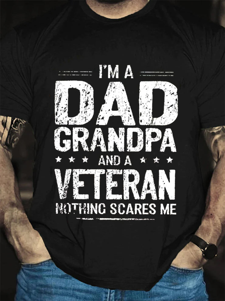 I'm A Dad Grandpa Print Men Slogan T-Shirt