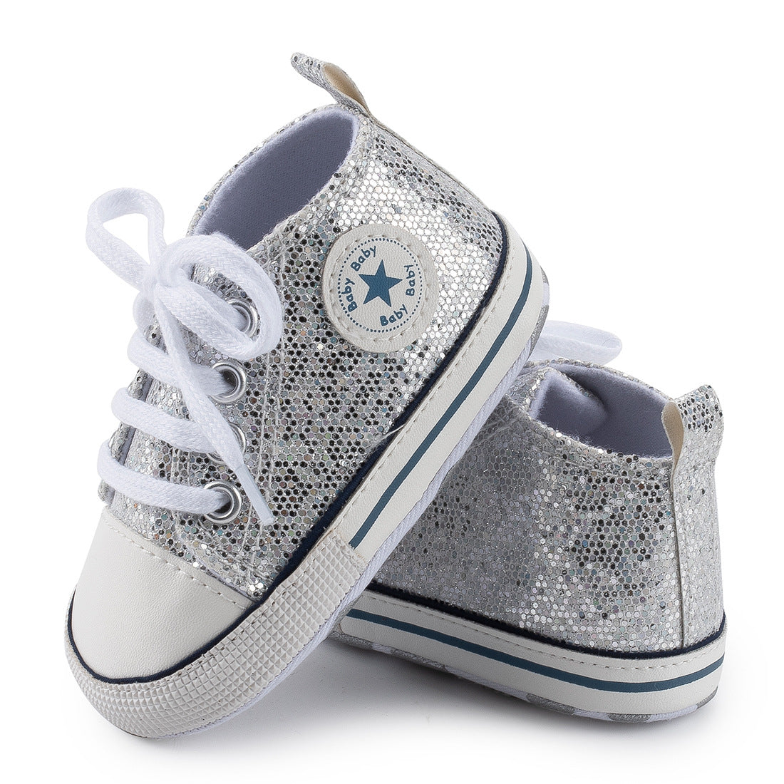 Jolies chaussures antidérapantes pour bébé à paillettes