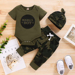 "MAMA'S BOY" Camouflage Printed Baby Set