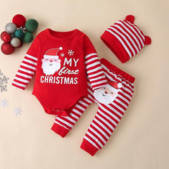 Ensemble bébé imprimé My 1st Christmas Santa Claus 3PCS