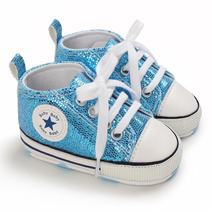 Lovely Allover Sequins Non-Slip Baby Shoes