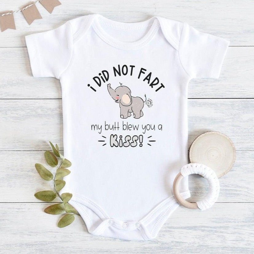 Funny My Butt Belw You A Kiss Elephant Printed Romper