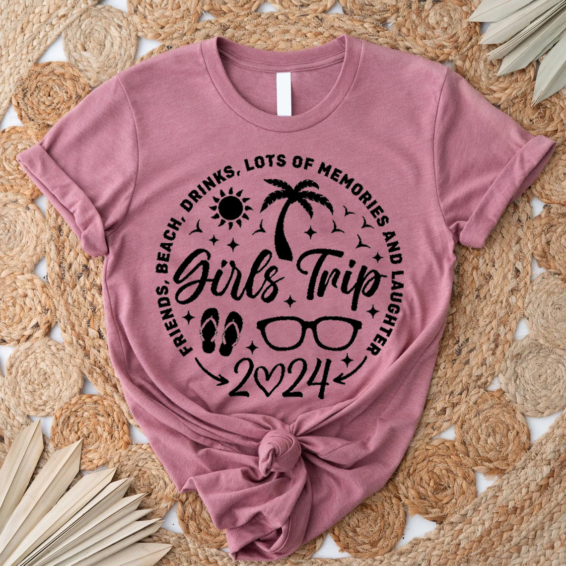 T-shirt avec slogan imprimé Girls Trip 2024 pour femmes 