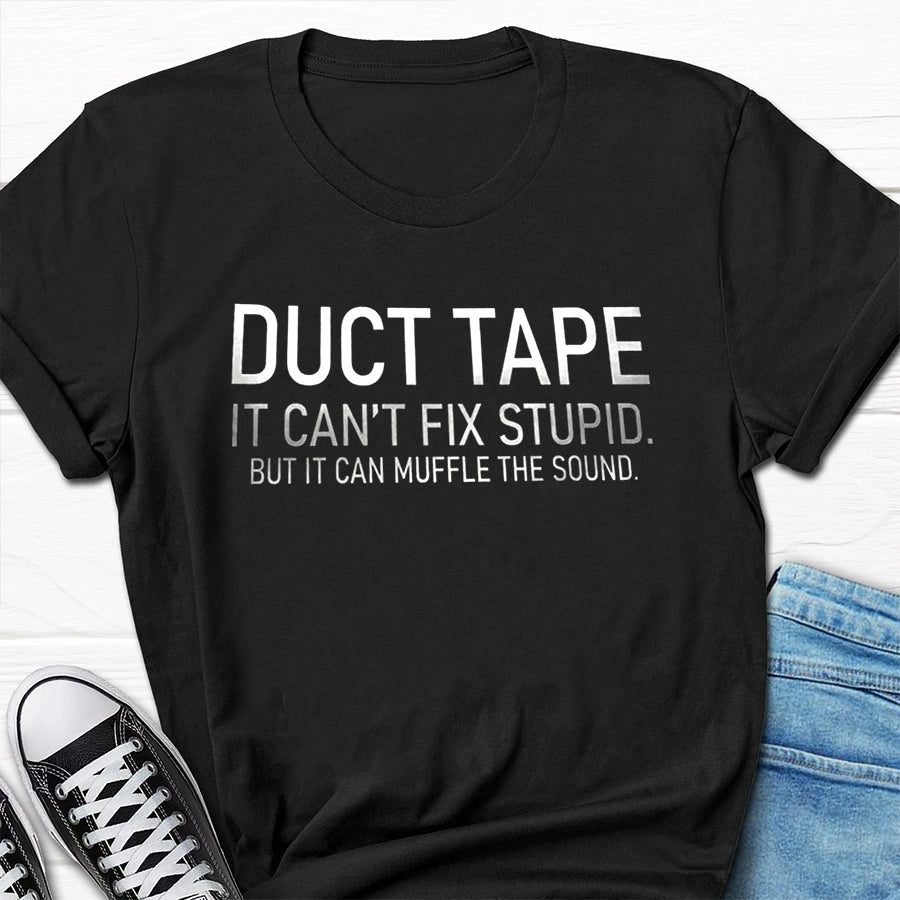 DUCT TAPE Print Men Slogan T-Shirt